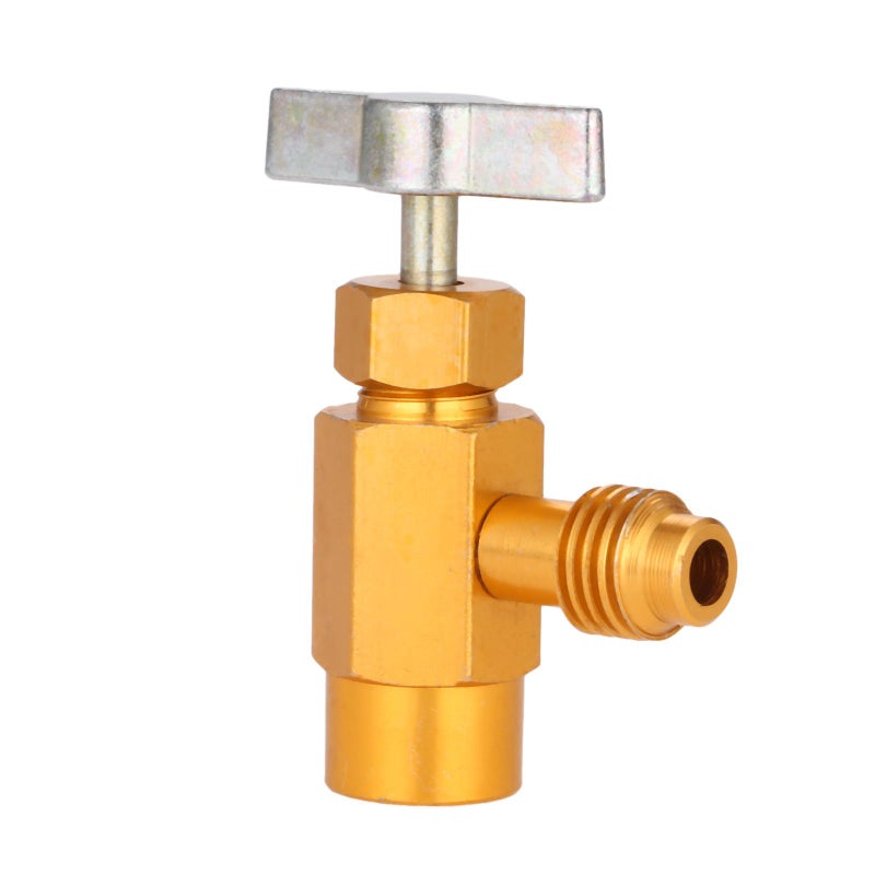 Aupoko R134A Dispenser Valve AC Refrigerant Bottle Opener, R134A Can Tap with 1/2â€™' Male and 1/2â€™â€™ Female Thread, Fits for Automotive Air Conditioning Charging - Image 1